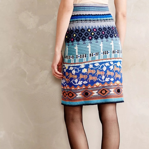 Anthropologie Llama Line Sweater Skirt Size S - Picture 3 of 7